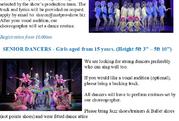 Auditions Juniors & Senior Dancers
